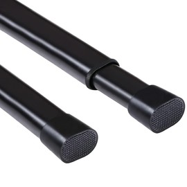H.VERSAILTEX 2 Pack Spring Tension Curtain Rods 36-60 Inch Lightweight Tensions Rods Securely in Place; Easy to use/Install for Kitchen/Bathroom/Wardrobe, Durable Sturdy Rods, Black