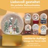 Christmas Snow Globe Winter Mood Snowman Stands with Child on
