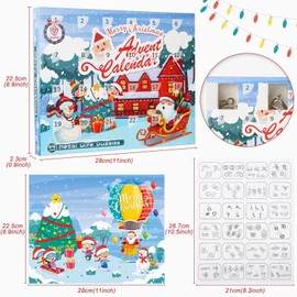 LEMESO Metal Puzzle Games, 24 Advent Calendars, Metal Puzzle, Puzzle, Christmas, Advent Season, Toy, Gift for Children, Adults
