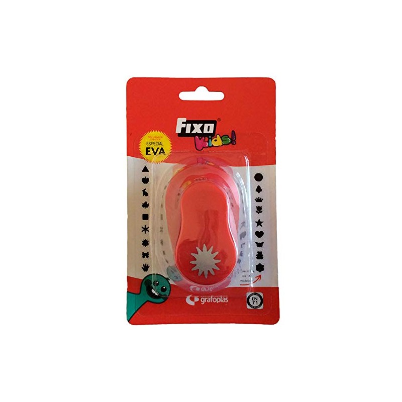 Fixo Punch with Shapes, Sun, 2.5 cm, Red, Medium