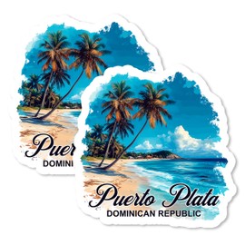 Puerto Plata Dominican Republic Magnet 4 Inch 2-Pack – Strong Vinyl Decorative Travel Magnets for Fridge Locker Kitchen Office – Cute Fun Aesthetic Cool Durable & Long-Lasting Souvenir ID44999