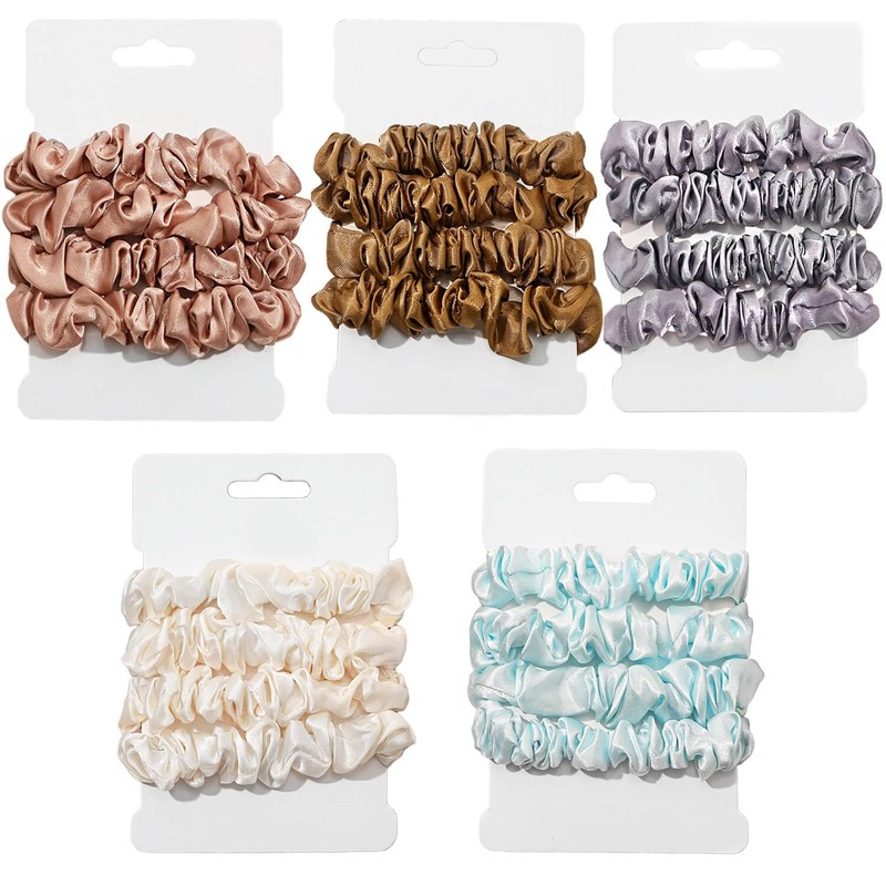 20pcs Ligas Elásticas Para Cabello Scrunchies De Satén,Gomas pelo A