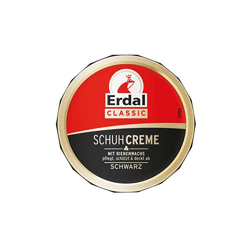 Erdal Black Shoe Cream with Beeswax Nourishes and Nourishes Leather