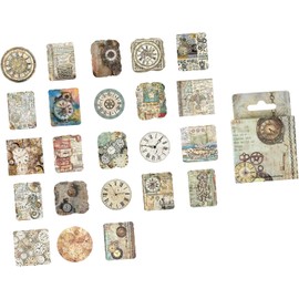 46 pegatinas decorativas autoadhesivas con diseño de reloj vintage para diarios, cuadernos y agendas. Pegatinas de reloj vintage, pegatinas autoadhesivas para agendas.