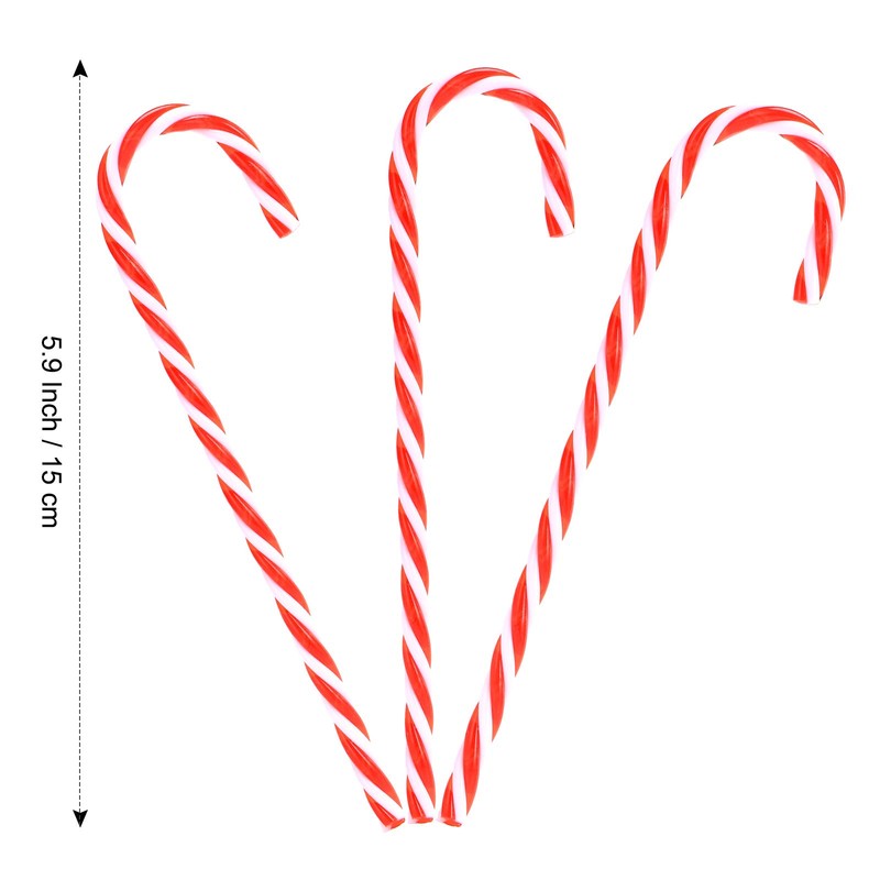 Pack of 24 Christmas Candy Cane Decorations, Red and White