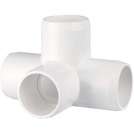 CIRCOPACK 1" PVC 4-way LT PVC Fitting Connectors Furniture Grade for 1" Schedule 40 PVC Pipes, 4-way 1 inch Ell Tee (2 pieces)