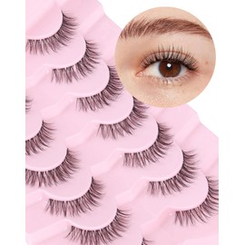 Wispy Lashes Natural Look Natural Eyelashes Fake Eyelashes False Eyelashes Strip Lashes Wispy Eyelashes Clear Band Lashes Light-06