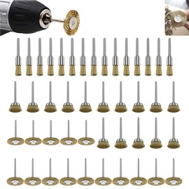 Yuentoen 45 Pieces Drill Wire Brush,Wire Wheel Brush Drill Attachment Set Electric Polishing Brushes 3mm Shafts for Metal Cleaning, Rust Removal, Descaling, Painting, Peeling, Scrubbing Surfaces