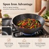 10.2-Inch Carbon Steel Wok Frying Pan with Lid, Flat Bottom