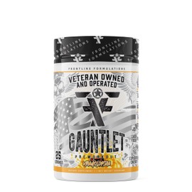 FRONTLINE FORMULATIONS Gauntlet Pre-Workout Powder, Explosive Workouts, Laser Focus, Mid Stim, Amazing Flavor, Veteran Owned and Operated (25 Servings, Mangolorian)