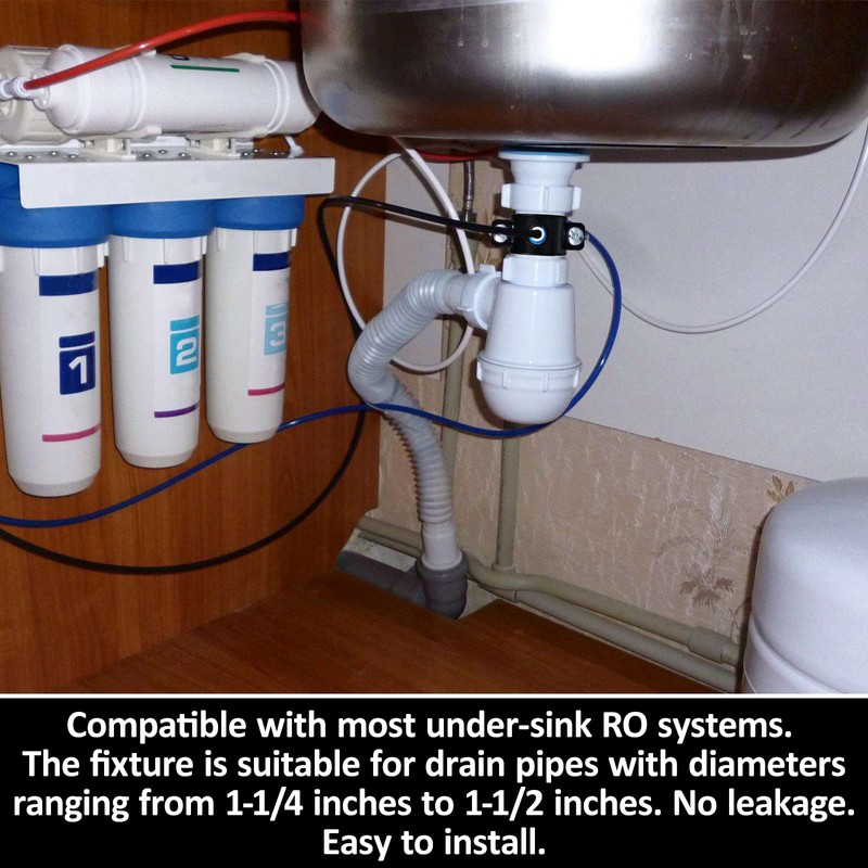 Drain Saddle Valve with 1/4" Quick Connect Plastic Water Filters,