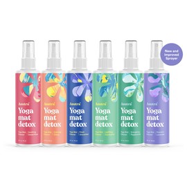 ASUTRA Yoga Mat Cleaner Spray Variety Pack (All Scents), 4 fl oz (Pack of 6) - No Slippery Residue, Organic Essential Oils, Deep-Cleansing for Fitness Gear & Gym Equipment, Microfiber Towels Included