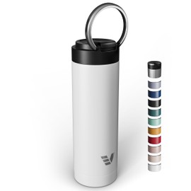 Ever Vessel Maxi Stainless Steel Water Bottle 26oz - Double wall vacuum insulated | Integrated carry handle | leak proof flip top lid | Lightweight & stylish - White
