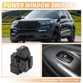 X AUTOHAUX Front Right Passenger Side Power Window Switch Window Control Switch No.BB5Z14529AB for Ford Explorer Taurus Black