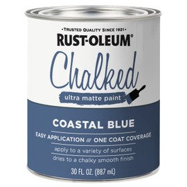 Rust-Oleum 329207 Ultra Matte Interior Chalked Acrylic Paint 30 oz, 30 Fl Oz (Pack of 1), Coastal Blue