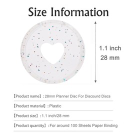 ITSYHPRO 33pcs Expansion Binder Rings Disc 1.1 Inches Plastic Discbound Discs Planner Discbound Notebook Accessories(Multicolor Heart,1.1inch/28mm 33pcs)