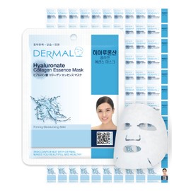 DERMAL DERMAL Hyaluronate Collagen Essence Facial Mask Sheet 23g Pack of 100 - Hydro Boost Moisturizing for Dry Skin, Smoothing Fine Lines Wrinkles, Daily Skin Treatment Solution Sheet Mask