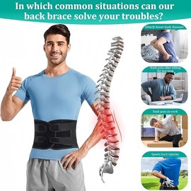 Sports Lumbar Support, Breathable Back Support Belt for Men Women for Work,Adjustable Straps and Soft Breathable Mesh Fabric