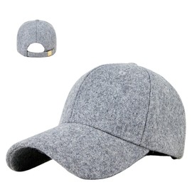 W&C Men's Cap, Large Size, Brim, Deep, Wool, Felt, Adjustable Size, Lightweight, Autumn, Winter, Solid, Simple, Unisex, Stylish, Gift, Outdoor, Casual, Cold Protection, Moisture Absorption,