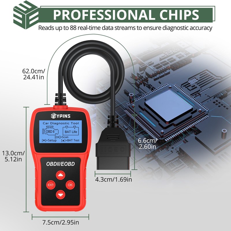 EYPINS Car OBD2 Scanner Diagnostic Tool - Live Check Engine