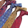 CHROME CRANE NR005 Men's Paisley Pattern Necktie, Solid Suit, Business,