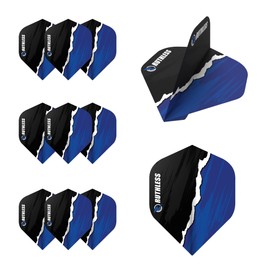 RUTHLESS Dart Flights | Premium 100 Micron Standard Number 2 Shape Rip Torn Design, Blue, 3 Sets of 3 Flights (3XF4190)