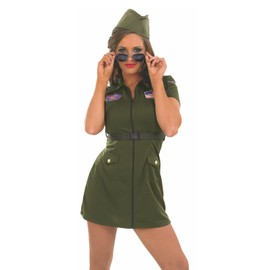 Fun Shack Womens Aviator Costume, Womens Pilot Costume, Military Costume Women, Womens Army Fancy Dress Large