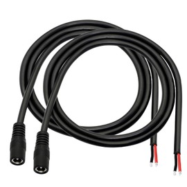 2Pack DC Power Pigtails Cable, 3.28FT DC 5.5MM x 2.1MM Female Plug to Bare Wire Open End Power Wire Supply Repair Cable,16 AWG Barrel Connector Pigtail for CCTV Security Camera, DVR, LED Strip Light