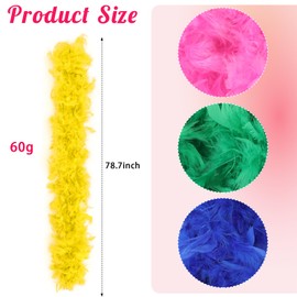 Canlierr Colored Feathers Boas Party Pack 6.6 ft Feather Boa with Large Square Sunglasses for Women Dancing Wedding(Macaron Color,8 Pcs)