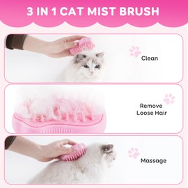 Cat Steam Brush - Self Cleaning Steamy Cat Brush for Massage, Cat Brushes for Indoor Cats, Steamy Cat Brush for Shedding, Steam Pet Brush for Removing Tangled and Loosse Hair Cat Paw Model