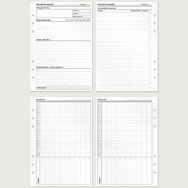 KOMPASS® Project Planning | 30 DIN A5 Inserts for Ring Binder Planner | Efficient Project & Task Planning | Includes To-Do List, Goal Setting | Personnel & Time Management | Organiser Calendar Inserts
