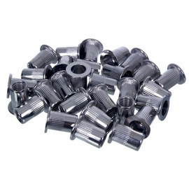 NAJDER Stainless Steel Rivet Nut with Serrated Collar, M8 x 16 mm, Blind Rivet Nuts, Threaded Rivets Countersunk Rivet Nuts, Flat Head Rivet Nuts, A2-AISI 304 (100 Pieces)