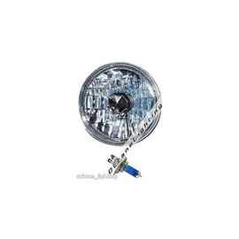 Octane Lighting 7" Halogen Crystal Clear H4 Light Bulb Headlamp Headlight Fits Harley Motorcycle