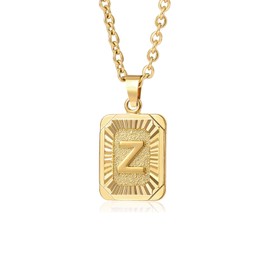 Glimmerst Initial Pendant Necklace Stainless Steel Letter Z Necklace Personalizd Name Necklace for Women