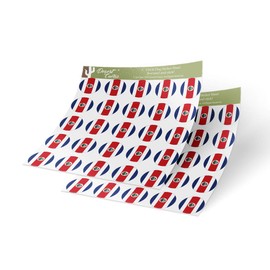 Desert Cactus Costa Rica Country Flag Sticker Vinyl Decal 1 Inch Round Two Sheets 50 Total Pieces Kids Logo Scrapbook Car Laptop