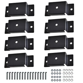 Yehchi 8 Pcs Utility Trailer Pocket for 2'' x 4'' Lumber, Ideal for Trucks and Flatbeds, Frosted Non-Slip Scratch Resistant Design, Includes Mounting Bolts and Nuts, Black