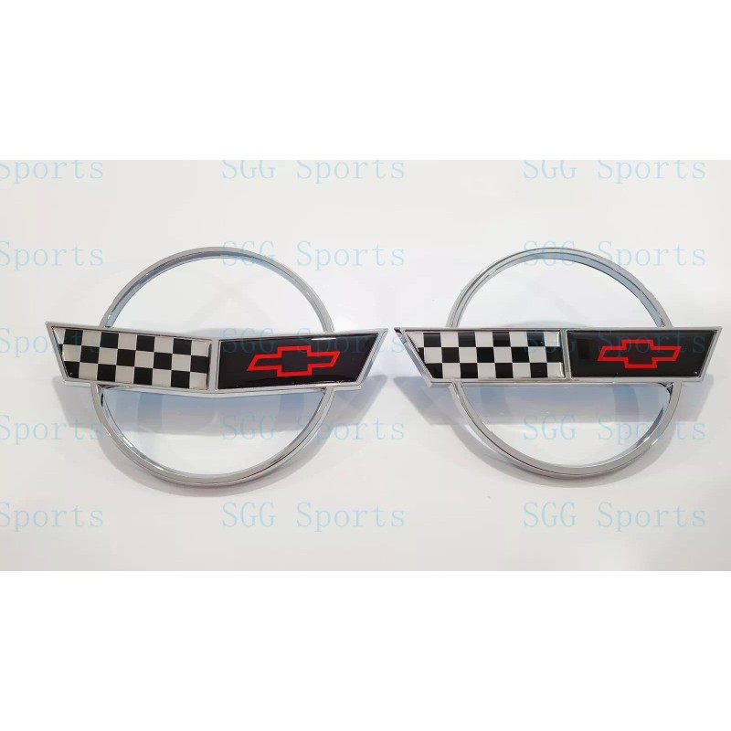 AUTO 2PC 1984-1996 C4 Corvette Chrome Front Nose Hood Rear