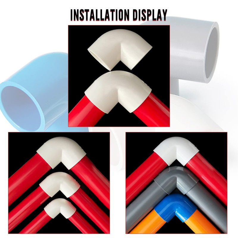 MroMax 50mm ID Slip 90 Degree PVC Pipe Fitting Elbow