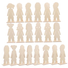 COHEALI 20pcs Unfinished Wooden People Cutouts for DIY Crafts Durable Wood Shapes for Painting Creative Party Decorations Home Ornaments and Family Handicrafts