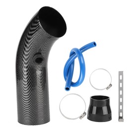 Universal Car 75mm Inlet Carbon Fiber Look Steel Cold Air Intake Pipe Accessory