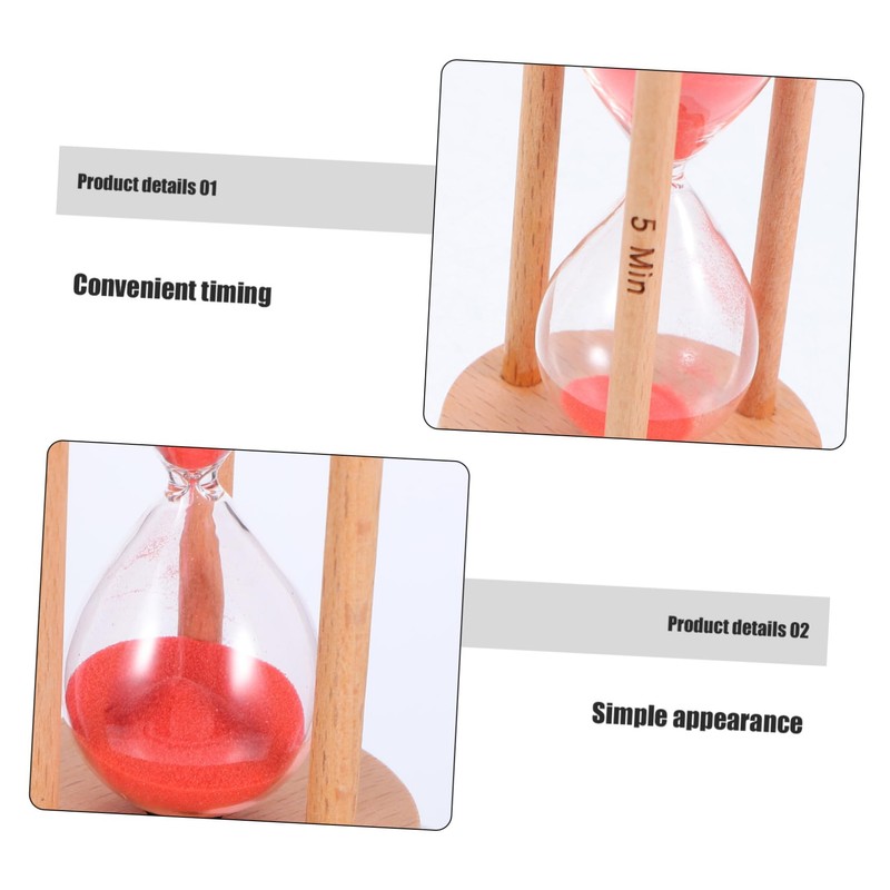 NOLITOY Sand Timer for Study and Cooking Red Timer Management