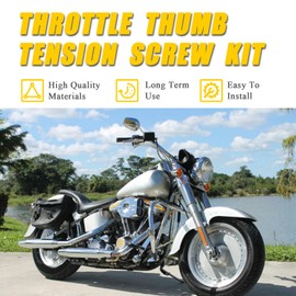 atsuch Throttle Thumb Tension Screw Kit Compatible with Harley Davidson 1974-2017/Circlip and Spring 1974-2017 Models,Replace for 56397-74C 56402-83A 56394-74 11155