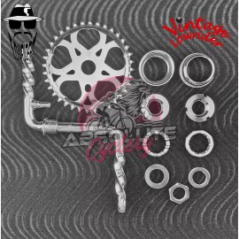 Vintage Lowrider CHROME L.R. SWEET HEART BICYCLE 36T SPROCKET, 4 1/2" TWISTED CRANK, & B.B.