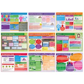 Daydream Education Sociology Classroom Posters - Set of 20 - EXTRA LARGE 33” x 23.5” - Gloss Paper - Sociology Middle & High School Class Decoration - Wall Charts