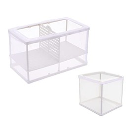 alfyng 2 Pcs Fish Tank Breeder Net, Fish Hatchery Breeder Box Separation Nettig, Plastic Frame Fish Breeding Box Fry Hatchery Incubator Mesh with Suction Cup for Aquarium