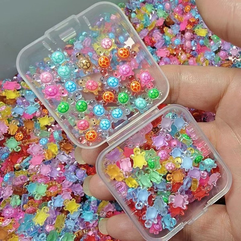Turtly Glow-in-the-Dark Lucky Turtle Mini Nail Parts (300 Pieces)