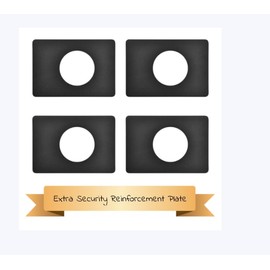 SUMBIN Door Knob/Deadbolt Reinforcement Plate Repair Backplate Door Reinforcer Kit 4 PCS in Black Finish