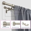 Lwiiom Double Curtain Rods with Aluminum Bouquet Brackets and End
