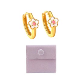 YSDYY 1 Pair of Flower Earrings and 1 Jewelry Bag, Cute and Sweet Earrings, Women's Earrings, Fashionable and Simple Earrings