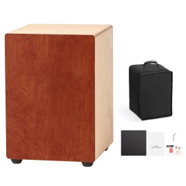Birch Wood Cajon Box Drum with Travel Bag Hand Percussion Instrument and Guitar Strings Model D0100XUY6RUDefault: Default